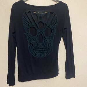 Black Women's skull Top size S/M